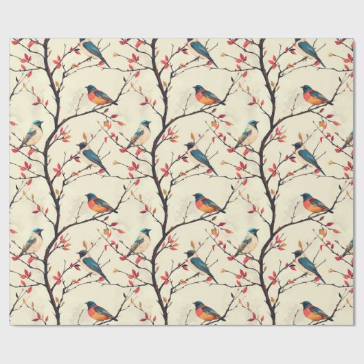 枝に鳴る鳥 ラッピングペーパー (フラット)