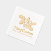 枝のあいさつ名のクリスマスオーナメント 箔ナプキン (左)