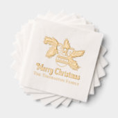 枝のあいさつ名のクリスマスオーナメント 箔ナプキン (インサイチュ (積み重ね))