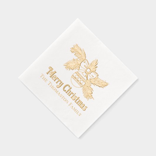 枝のあいさつ名のクリスマスオーナメント 箔ナプキン (右)