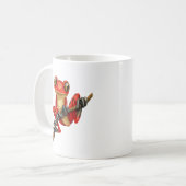 枝のかわいく赤いアマガエル コーヒーマグカップ (正面左)
