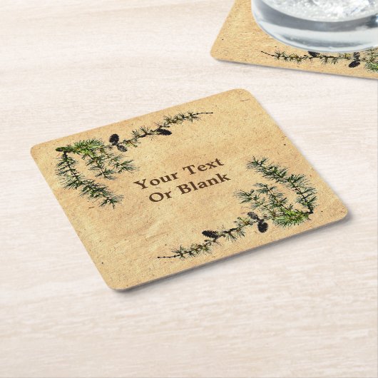 枝のアーチ スクエアペーパーコースター (アングル)