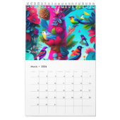 枝のカレンダーに絵画ある鳥 カレンダー (3月 2026)