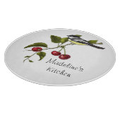 枝のパーソナライズな《鳥》アメリカゴガラそしてさくらんぼ カッティングボード (角)