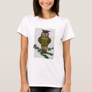 枝のフクロウの読書 Tシャツ