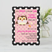 枝のフクロウ-誕生日の招待状2 招待状 (スタンド正面)