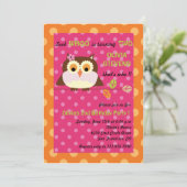 枝のフクロウ-誕生日の招待状4 招待状 (スタンド正面)