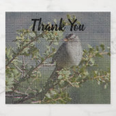 枝のモザイクの感謝に雀ありがとう ビールラベル (シングルラベル)