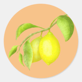枝のレモン ラウンドシール