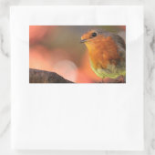 枝のロビン 長方形シール (バッグ)