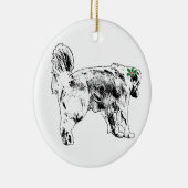 枝の上で大きく踏み出す セラミックオーナメント (右)