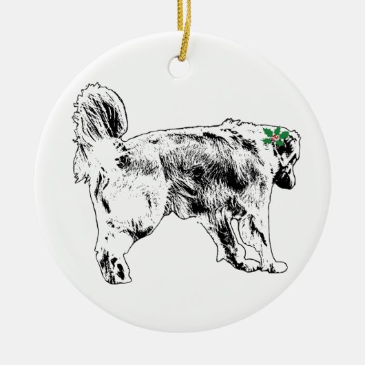 枝の上で大きく踏み出す セラミックオーナメント (正面)