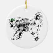 枝の上で大きく踏み出す セラミックオーナメント (裏面)