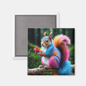 枝の上にかわいいリス–19274 マグネット (正面/裏面)