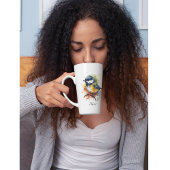 枝の上に座ってかわいいブルーティット カフェラテマグ