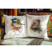 枝の上に座ってかわいいブルーティット クッション