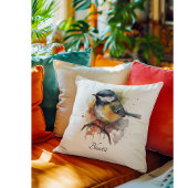 枝の上に座ってかわいいブルーティット クッション