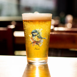 枝の上に座ってかわいいブルーティット タンブラーグラス