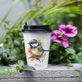 枝の上に座ってかわいいブルーティット 紙コップ