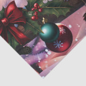 枝の上に座る可愛いクリスマスの鳥 薄葉紙 (詳細)