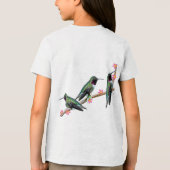 枝の上に止まるハミングバード三羽 トライブレンドＴシャツ (裏面)
