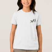 枝の上に止まるハミングバード三羽 トライブレンドＴシャツ (正面)