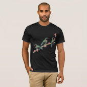 枝の上に止まるハミングバード三羽 Tシャツ (正面フル)