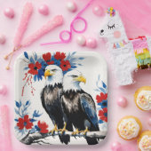 枝の上に立っている北米のハゲの2羽 ペーパープレート (パーティー)