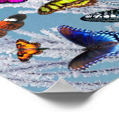 枝の上に蝶。自然.風景。 ポスター (角)