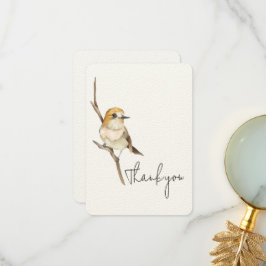 枝の上に黄色の鳥ありがとう サンキューカード