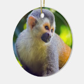 枝の上のリスザル-コスタリカ セラミックオーナメント (左)