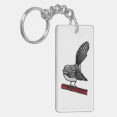 枝の上の可愛い漫画のファンテール キーホルダー (正面左)