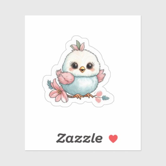 枝の上の小鳥 シール (シート)