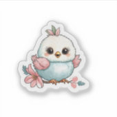 枝の上の小鳥 シール (正面)