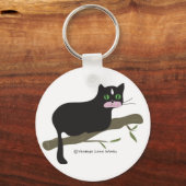 枝の上の猫 キーホルダー (正面)