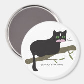 枝の上の猫 マグネット (正面/裏面)