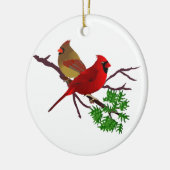 枝の基本的なカップル セラミックオーナメント (左)