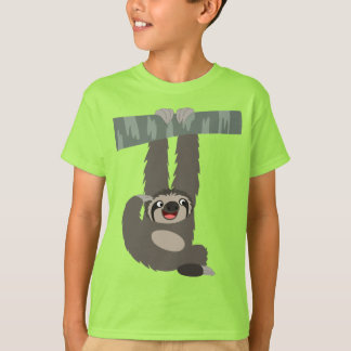 枝の子どもたちTシャツからぶらさがる漫画のナマケモノ Tシャツ