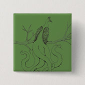 枝の孔雀 缶バッジ (正面)