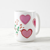 枝の愛情のあるフクロウのカップル コーヒーマグカップ (正面右)