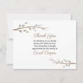 枝の木のソバー葬儀サンキューノートカード サンキューカード (正面)