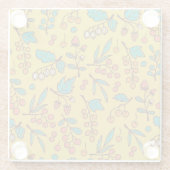 枝の果実、シームレスな自然パターン。 ガラスコースター (裏面)