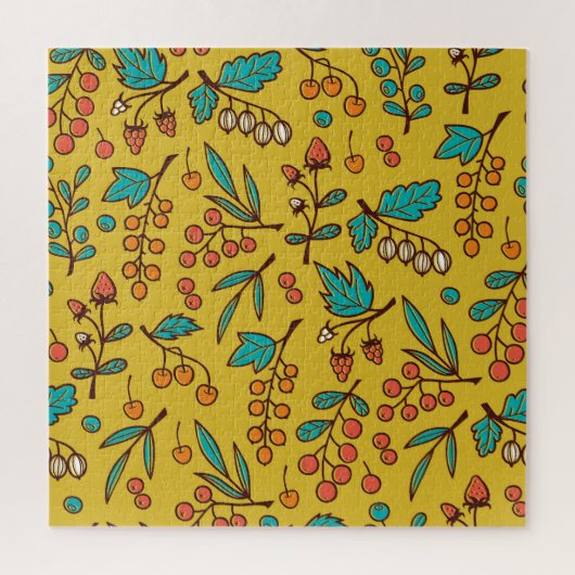 枝の果実、シームレスな自然パターン。 ジグソーパズル (縦)