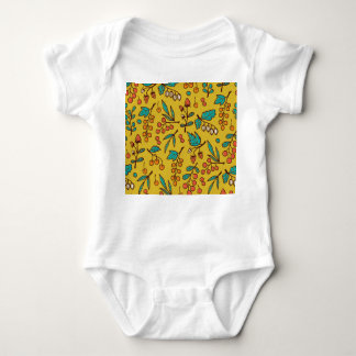枝の果実、シームレスな自然パターン。 ベビーボディスーツ