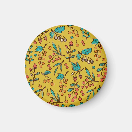 枝の果実、シームレスな自然パターン。 マグネット (正面)