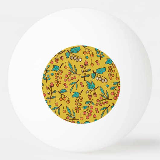 枝の果実、シームレスな自然パターン。 卓球ボール (正面)