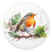 枝の水色ロビン セラミックノブ (正面)