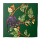 枝の猫 タイル (正面)