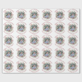 枝の白い花と果実の写真クリスマス ラッピングペーパー (フラット)