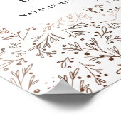 枝の素朴カードとギフト結婚のテーブルの標識 ポスター (角)